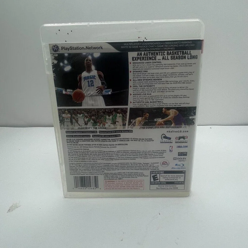 NBA Live 10 PS3 EA Sports (Sony PlayStation 3, 2009) No Manual